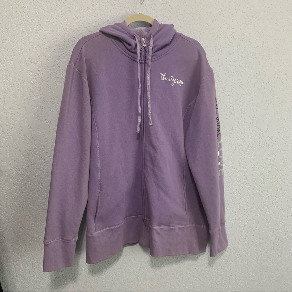 Thirty One Live. Share. Love. Plus Size Purple Full Zip Hoodie